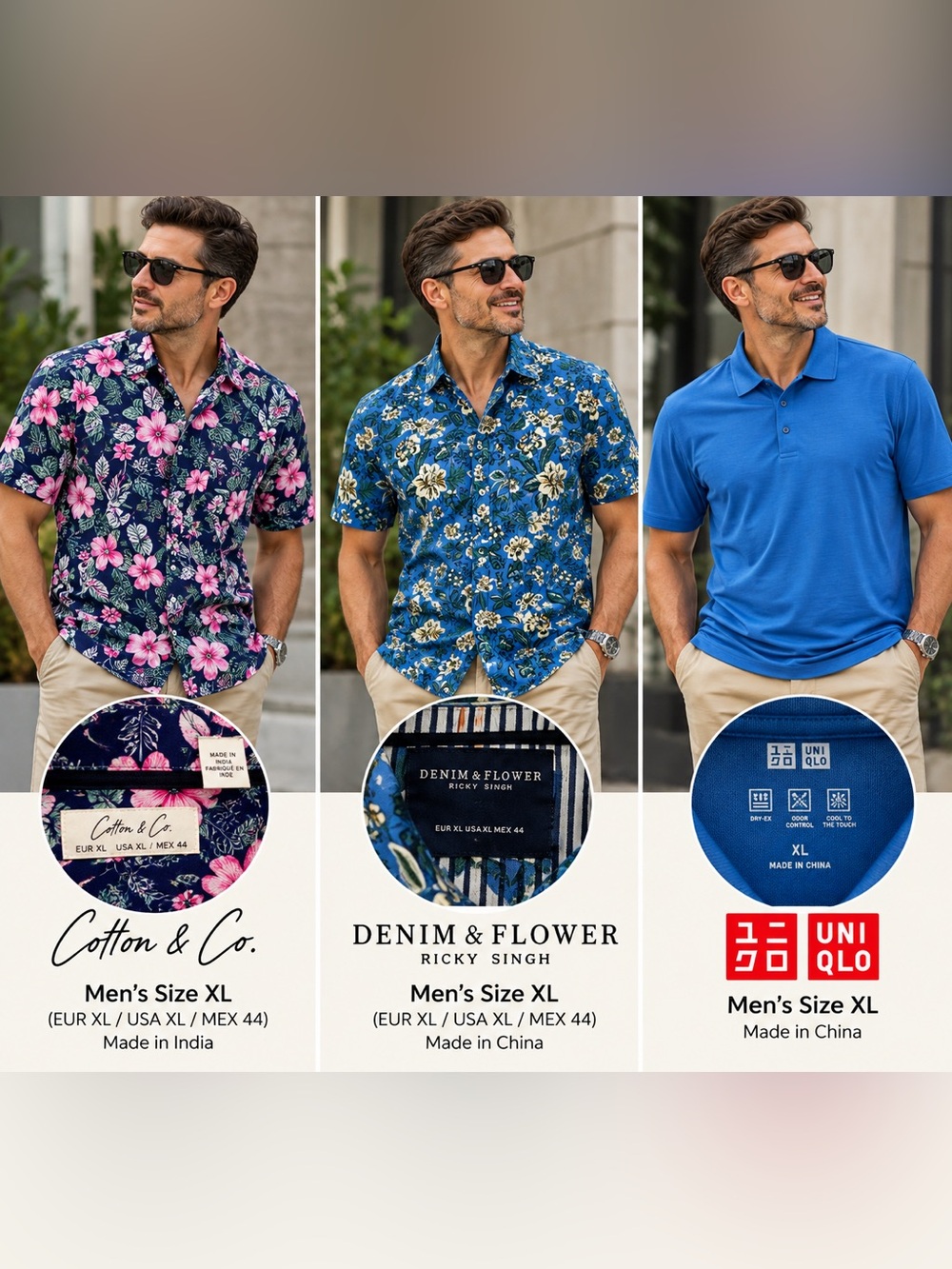 Cotton&Co/Denim and Flower/UNIQLO Men’s Shirt Bundle – Size XL